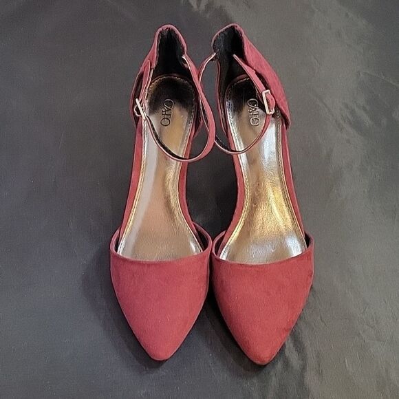 BRAND NEW CATO LOW HEEL ADJUSTABLE BUCKLE ANKLE STRAP POINTED TOE D'ORSAY SHOE - Picture 2 of 14